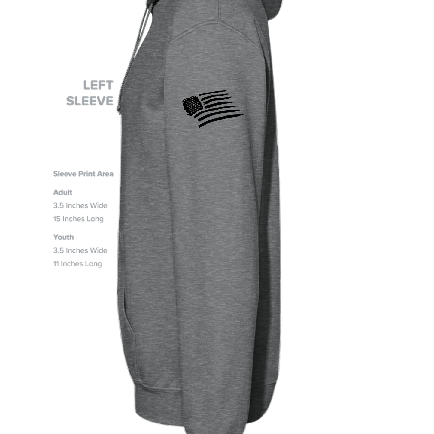 Fan Charcoal Heather - G185 - SLEEVE_LEFT